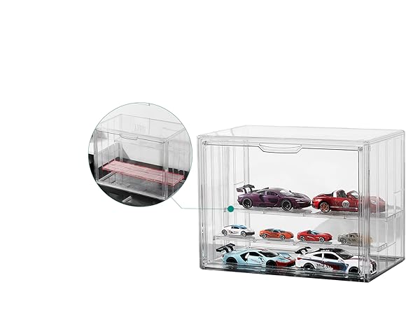 Clear Display Case for Figures, Acrylic Storage Organizers Box with Magnetic Door