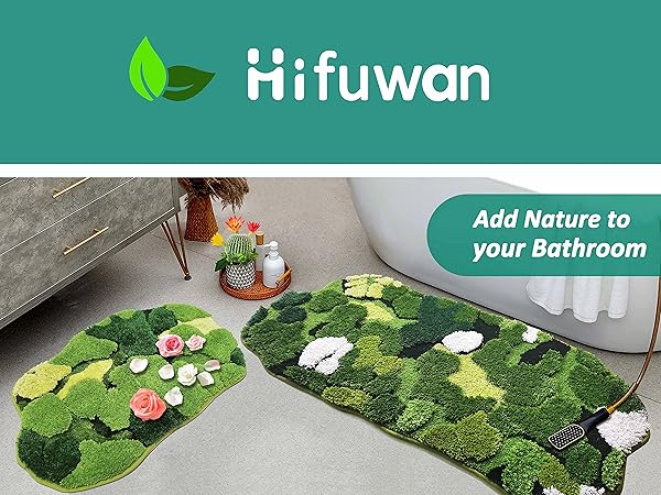 Green Moss Bathroom Rugs