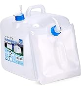 2 PACK Collapsible Water Container 5.3 Gallon with Spigot, Camping Water Storage Carrier Jug for ...