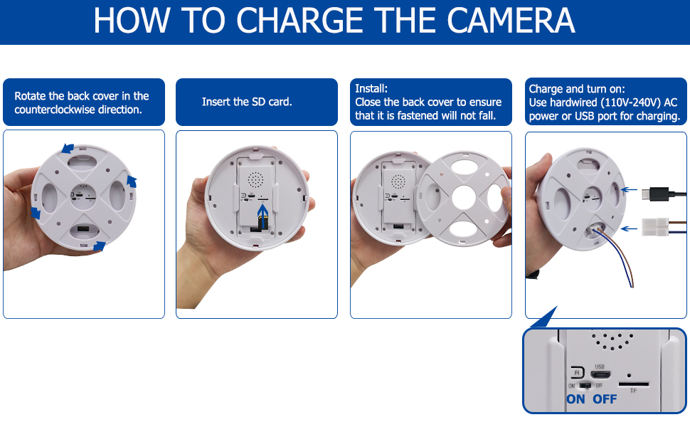 HOW TO CHARGE THE CAMERA