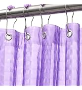 Eazzier Bath Purple 3D Crystal Plastic Shower Curtain Liner, 72x72 Inch Thin Lightweight Ice Cube...