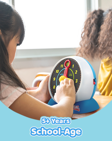 5 years+, abilities and understanding of concepts and the world around them continue to grow