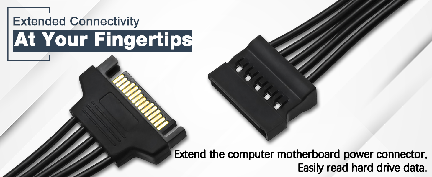 15 Pin SATA Power Extension Cable