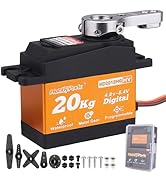 HobbyPark Waterproof Servo 20KG Servo Motor High Torque RC Servo Metal Gear Digital Servo with 25...