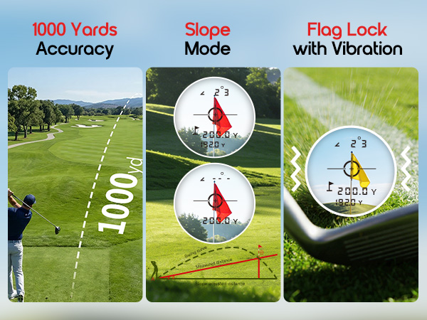 golf rangefinder with slope mode,flag lock