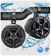 Pyle 4” Waterproof Off-Road Bluetooth Speakers -800W Power w/ Amplified Speaker System for