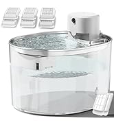 Cat Water Fountain Stainless Steel, Wireless &amp; Battery Operated 74oz/2.2L Automatic Pet Water Fou...