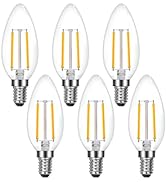 Lepro E12 Chandelier Light Bulbs, Filament LED Candle Bulbs, Dimmable 5W 500LM, 60W Equivalent, 2...