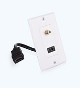 HDMI Wall Plate with Coax Outlet (Coax Wall Plate)