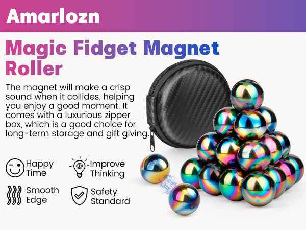 Large Fidget Magnet Toy for Adults, Magnet Hand Roller, Magnetic Toy for Men, Refrigerator Magnet