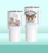 PYD Life Sublimation Tumblers Blanks 25 OZ White Coffee Travel Tumbler Cups with Lid and Handle,f...