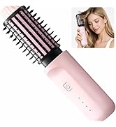 Cordless Curling Iron Brush, 1.5" Mini Travel Hair Curler with 200M Negative Ions, Fast Heating P...