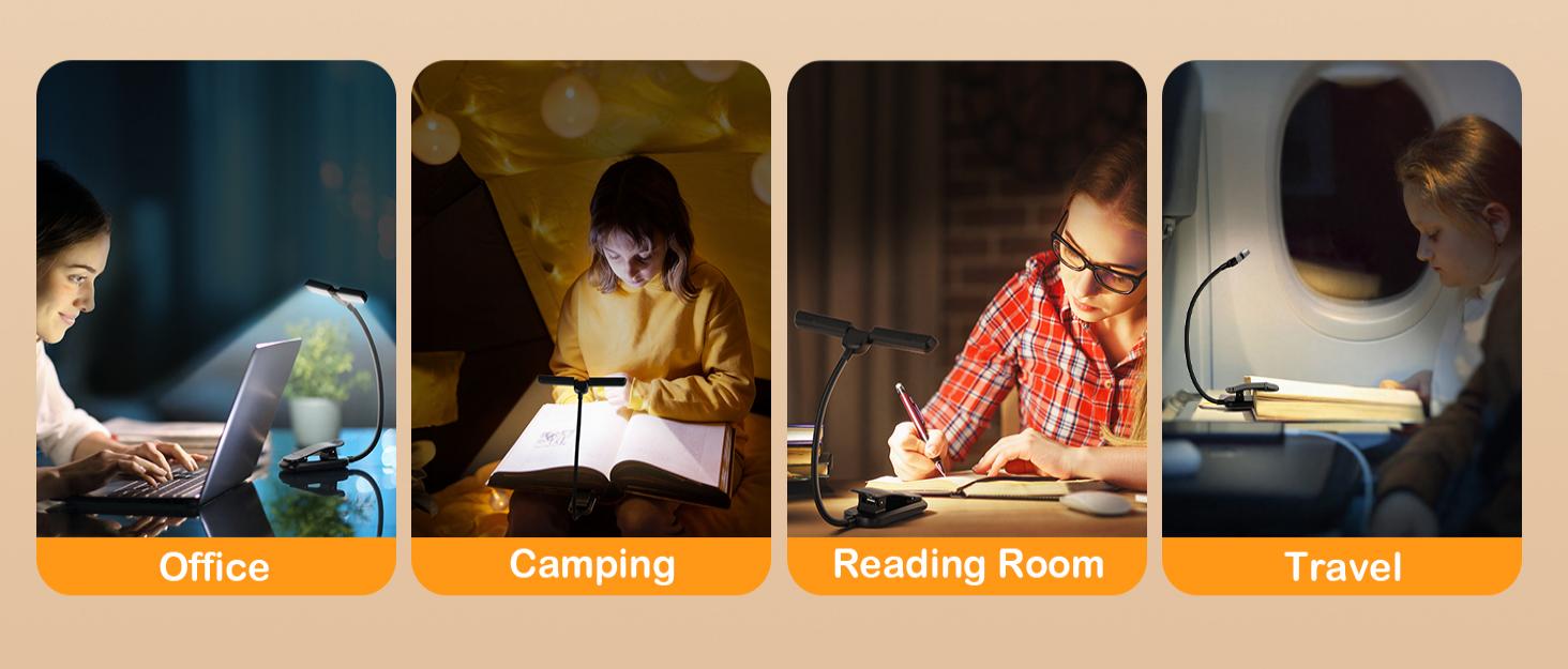 18 LED Rechargeable Book Light for Reading in Bed