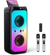 HWWR Big Bluetooth Party Speaker Wireless: 300W Multifunction Large PA System with Deep Bass & 2 ...