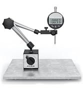 HDLNKAK Electronic Digital Dial Indicator Gauge and Magnetic Base, 0-1 Inch/25.4 mm Inch/Metric C...