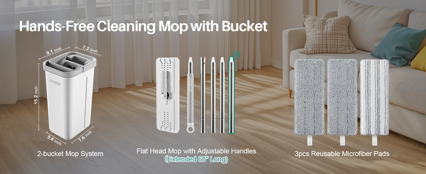 Hands-Free Cleaning Mop with Bucket