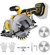 5.5 Inch Cordless Circular Saw for Dewalt 20V Battery, Power Wood Saw with Brushless Motor, 0-45°...