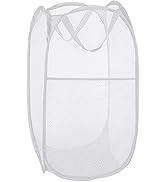 Larpur Popup Laundry Basket, Mesh Clothes Hamper Portable Laundry Hamper with Reinforced Carry Ha...