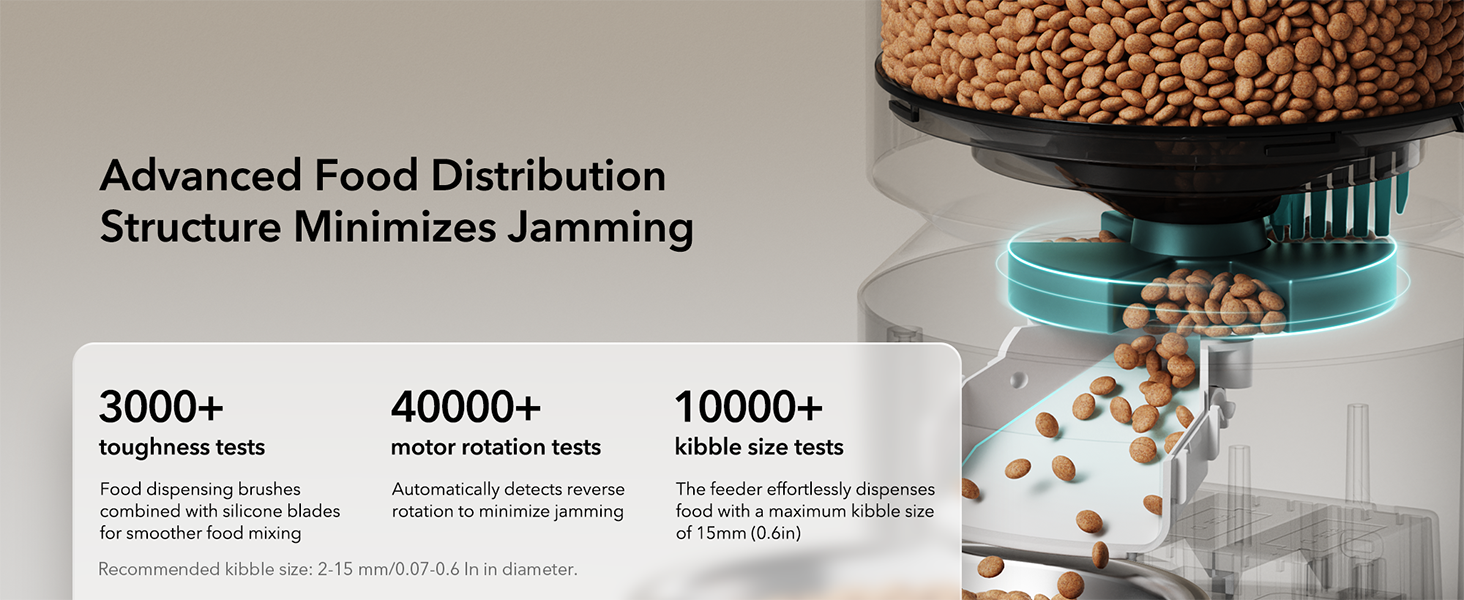 automatic pet feeder with reduce jamming