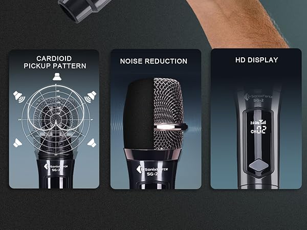 dual channel wireless microphone vocal microphones for singing karaoke microphone for adults