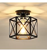 KUZIEG Modern Farmhouse Semi Flush Mount Ceiling Light,Industrial Black Ceiling Lighting Fixture,...