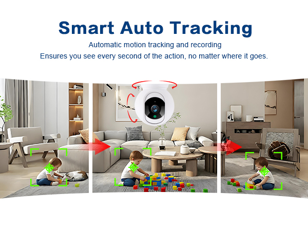 indoor security camera with smart auto tracking
