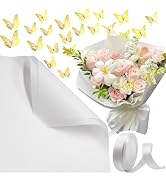 Potanro Flower Wrapping Paper Floral Wrap Matte Floral Wrapping Paper White Bouquet Wrapping Pape...
