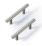 Veise 30 Pack Cabinet Handles, 3 Inch Hole Center Brushed Nickel Kitchen Cabinet Dresser Drawer P...