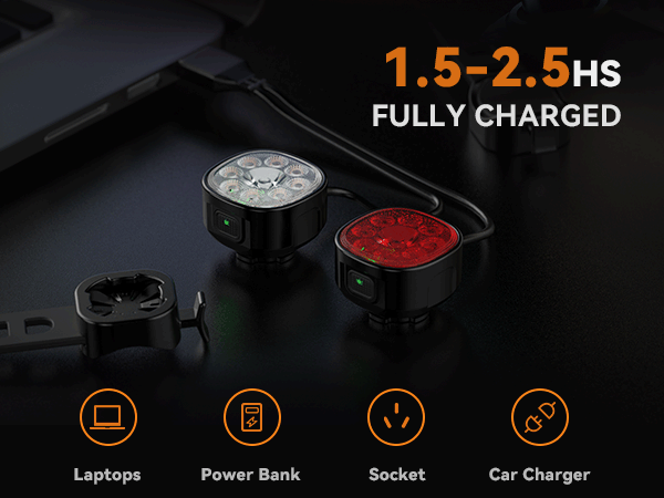 USB rechargeable bike lights- Bike light with output power bank function