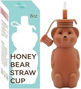 Mootikar Honey Bear Silicone Straw Cup, Babies Water Drinking Cup, 8-Ounce Therapy Sippy Bottles ...