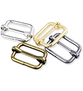 CooBigo 25 Pack 1 Inch Metal Adjustable Slide Buckles Tri-Glide Rectangle Adjuster Suspender Stra...