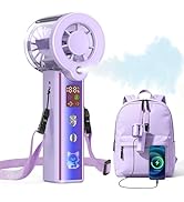 Qiravo Upgraded Misting Fan Portable Fan, 16000 RPM Rechargeable Mini Fan Handheld with Spray Coo...