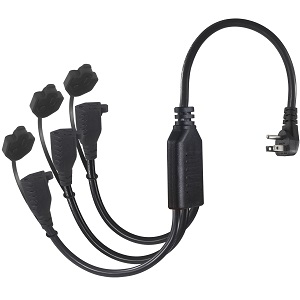 90-Degree Flat Plug 1.5FT 3-Outlet Power Splitter Extension Cord