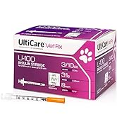 UltiCare VetRx U-100 Pet Insulin Syringes, Comfortable &amp; Accurate Dosing of Insulin for Pets, Com...