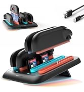 TRANSNOVO Charging Dock for Nintendo Switch 2 (2025) – 4-in-1 Dual-Sided Magnetic JoyCon Charger ...