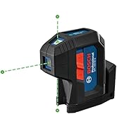 Bosch GPL100-30G 125ft Green 3-Point Self-Leveling Laser with VisiMax Technology and Integrated 3...