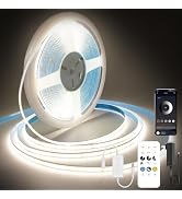 Pandery COB LED Strip Lights Natural White,24V Dimmable led Light Strip KIT with Remote and app C...