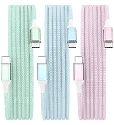 6.6FT USB C to USB C Cable 3Pack, iPhone 15 Charger Cord, 60W(3A) Type C Charger Fast Charging,Co...