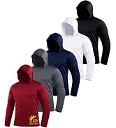 ZITY 5 Pack Men's Sun Protection Long Sleeve Hoodie Shirts UPF 50+ Fishing Shirts Lightweight Ath...
