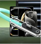 CBDYWVR 2-in-1 Invisible Holder Charger Cable with Stand, USB-A/USB-C to Type-C Dual-Head Design,...