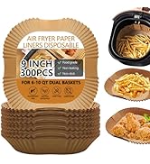 UBeesize 9 Inch Air Fryer Paper Liners,300 PCS Parchment Paper, Air Fryer Disposable Paper Liners...