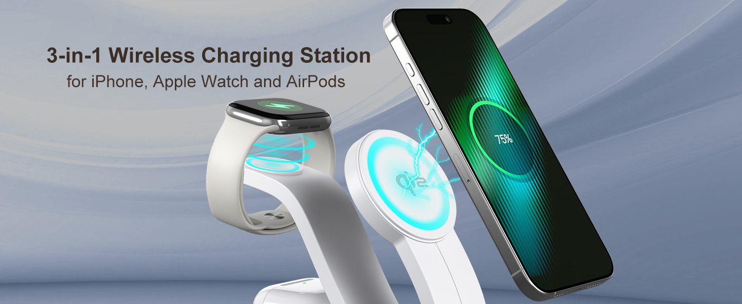 iphone charging station magsafe charger for airpods apple watch charger 3 in 1 charging station
