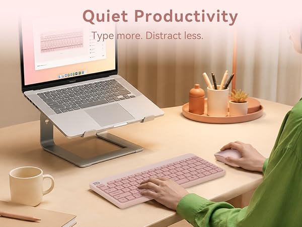 Quiet keyboard and mouse wireless