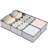 DIMJ Drawer Organizer Clothes, Underwear Drawer Organizer, Set of 4 Foldable Closet Fabric Drawer...