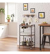 TUTOTAK Bar Cart, Home Bar Serving Cart, Microwave Cart, Drink Cart, Mobile Kitchen Shelf with Wi...