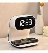 IHAO 3in1 Multi-Functional Wireless Charging Alarm Clock Smart Night Light Qi Charger LED Digital...