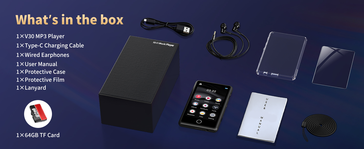 mp3 player with headphones,