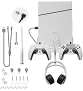 EJGAME Wall Mount Bracket Compatible with PS5 Slim, Stable Metal Wall Hanging Stand with Controll...