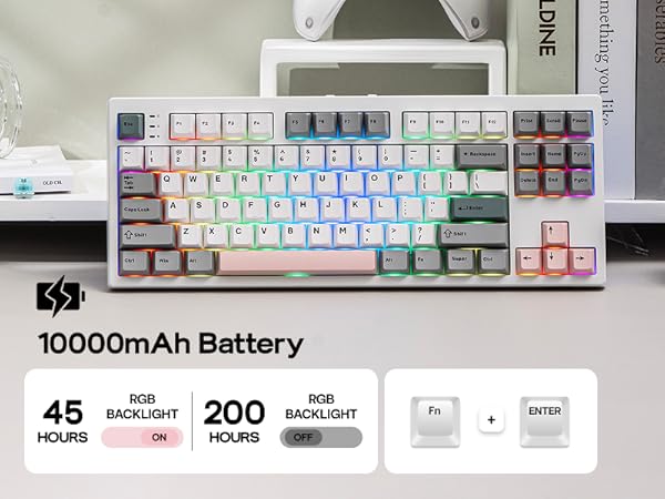 EPOMAKER TH87 Wireless Mechanical Keyboard with 10000mAh Battery