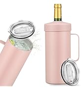 Wine Bottle Chiller with Handle | Portable Rapid Cooling Champagne Insulator | Stainless Steel Wi...